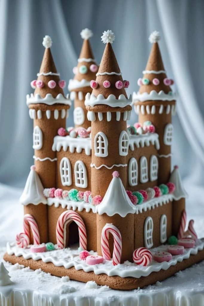 Colorful Candy Castle Gingerbread House