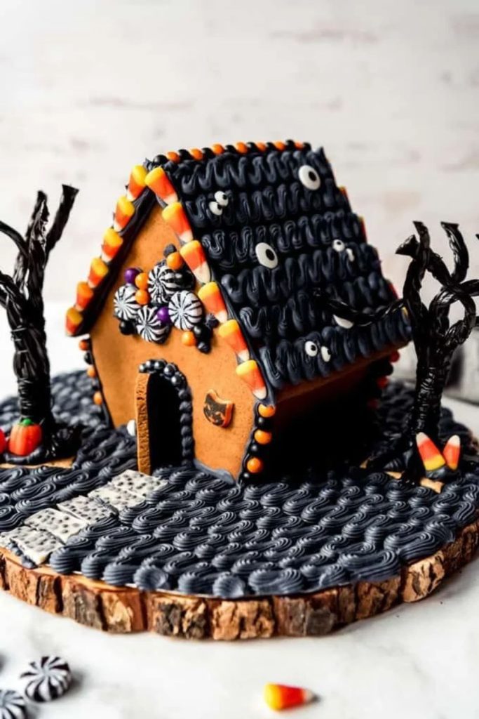 Spooky Haunted Gingerbread House Halloween Design