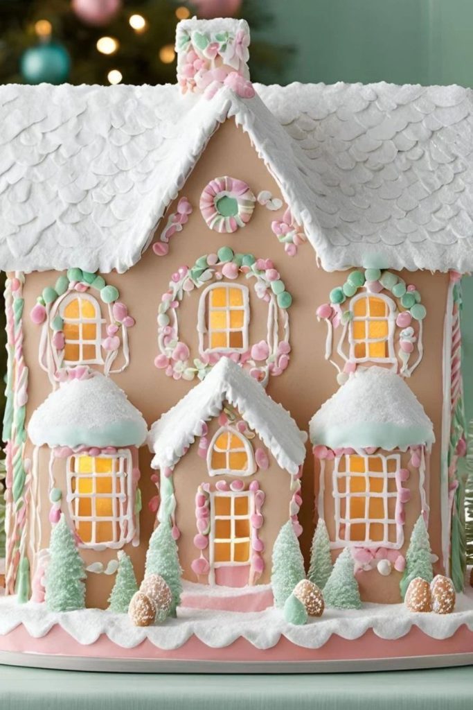 Cozy Marshmallow Snow Gingerbread House