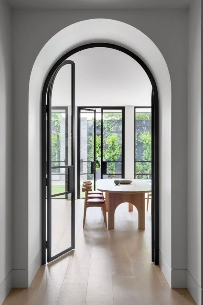 Gothic Revival arch with dramatic character.