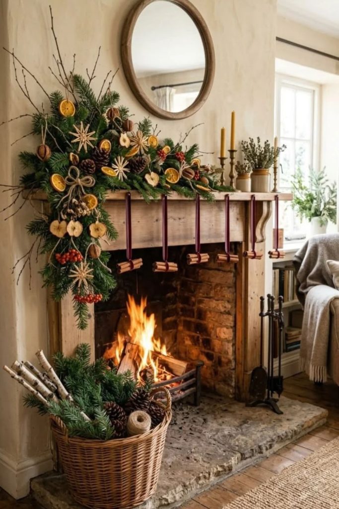 Handmade cinnamon stick Christmas ornaments with twine.