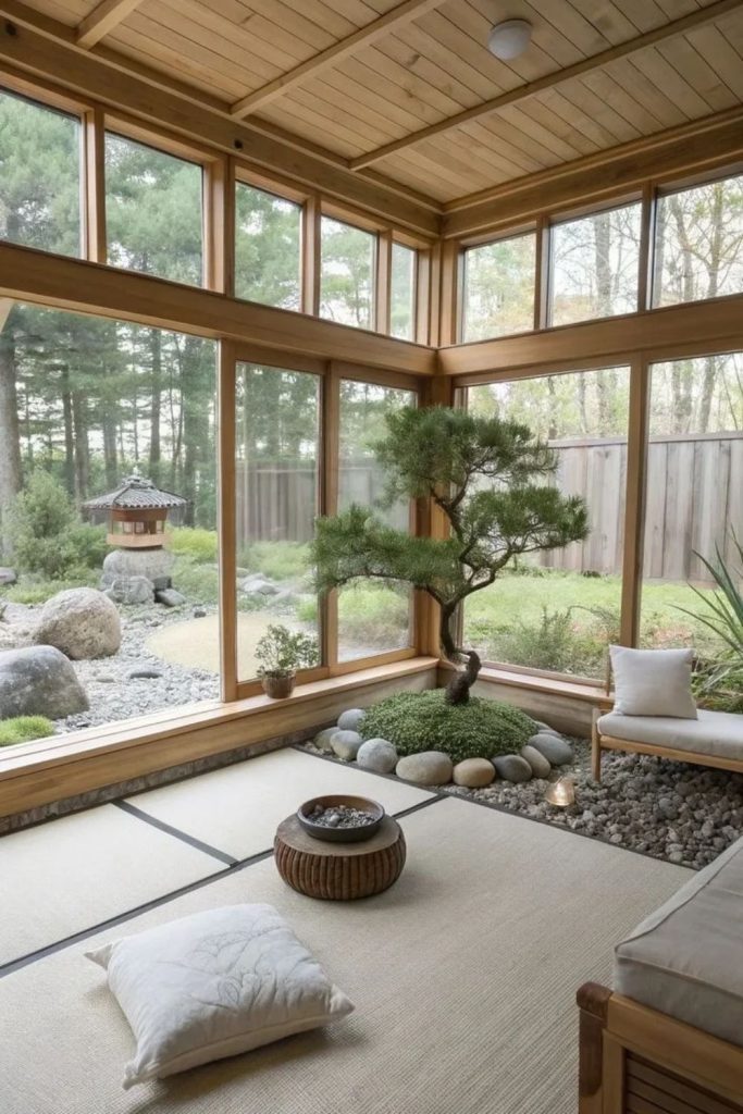 Japanese Inspired Orangery with Natural Elements.