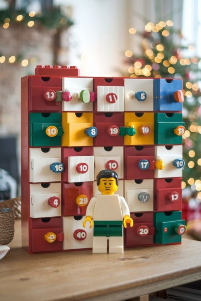 LEGO Christmas advent calendar building surprises.