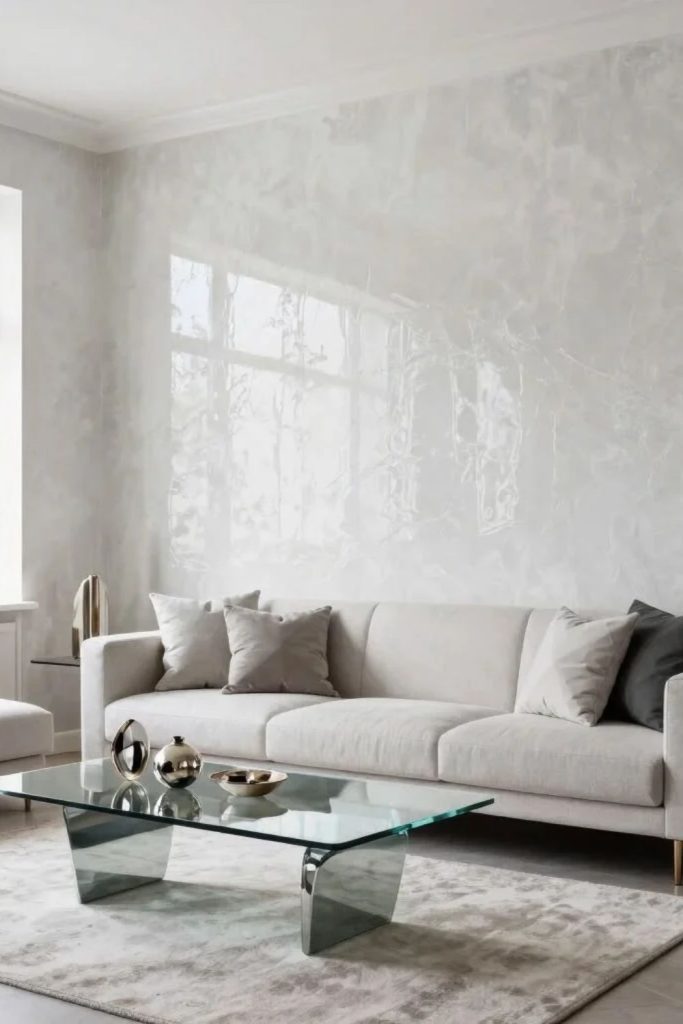 Mediterranean cloud veil Venetian plaster wall
