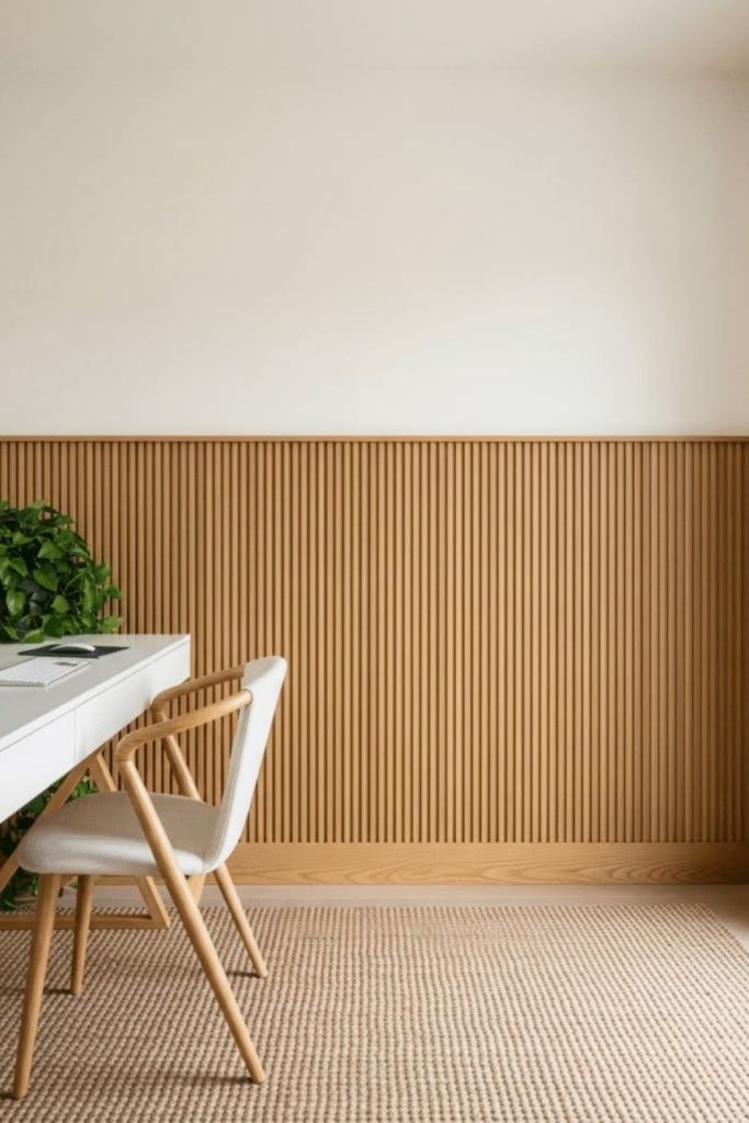 Minimalist half-wall fluted panelling design