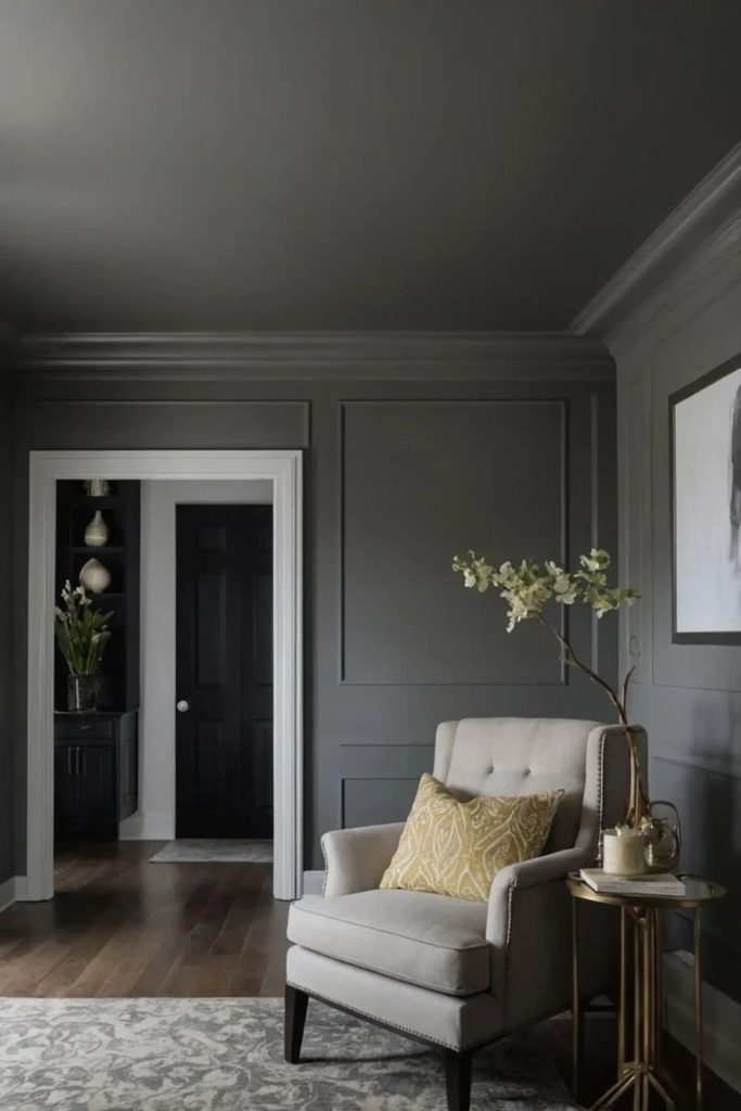 Misty gray peaceful colour drenched sanctuary.