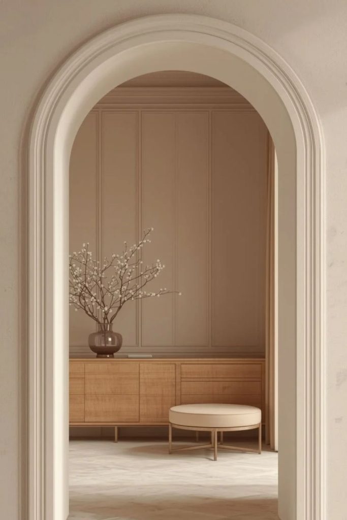 Modern minimal archway with clean lines.