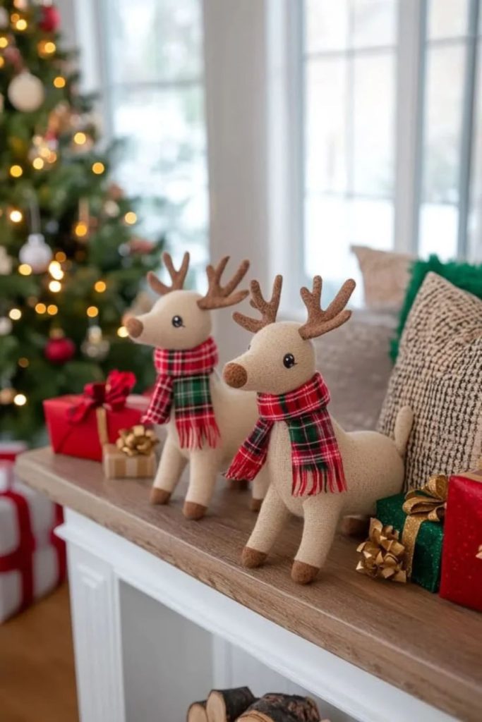 Modern Scandinavian Christmas living room haven.