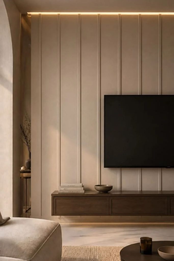 Mushroom neutral fluted wall design