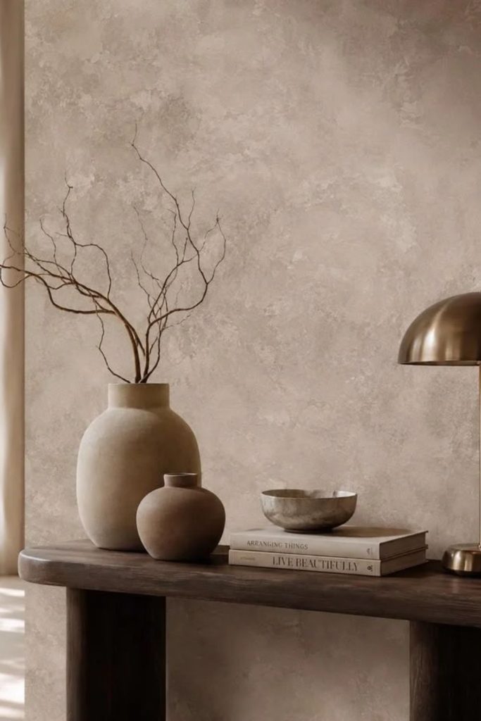 Mushroom stone haze plaster wall
