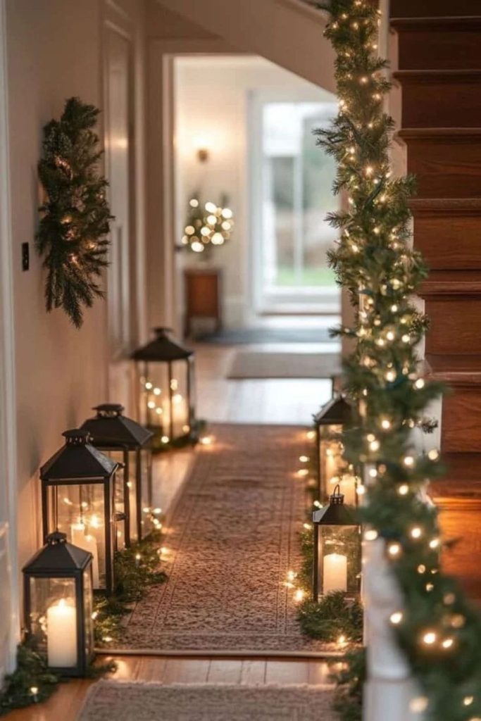 Natural Eucalyptus Christmas Hallway Garland Decor