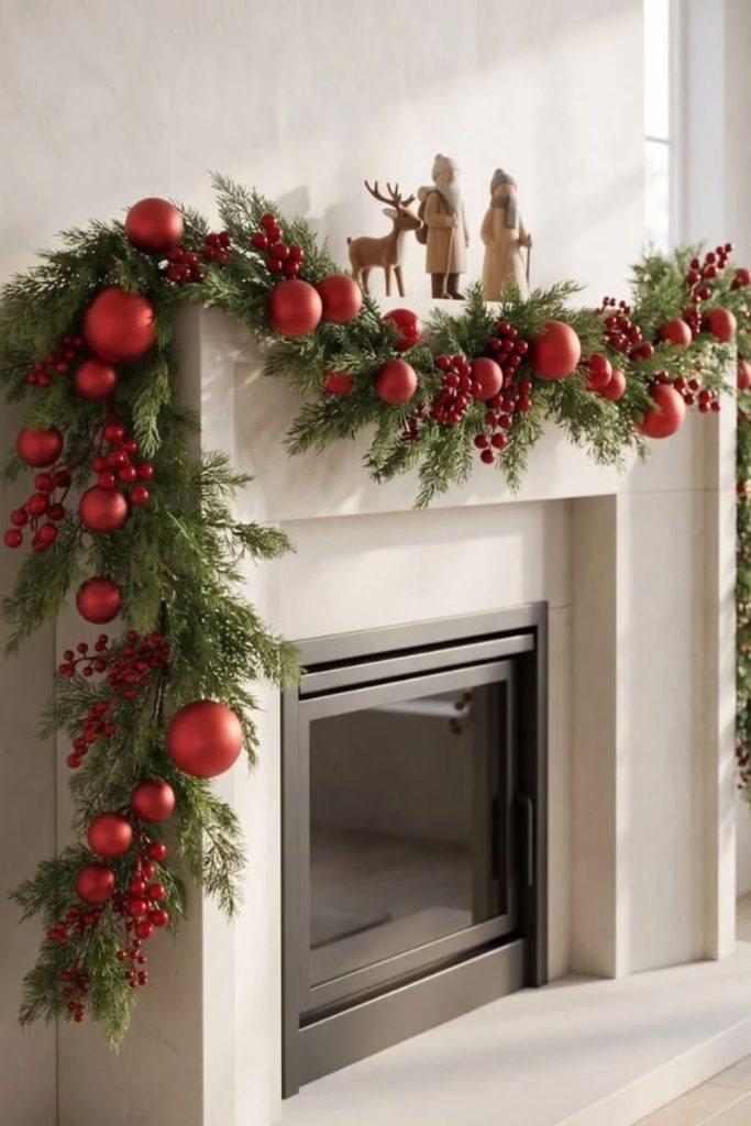 Nordic red berry Christmas garland.