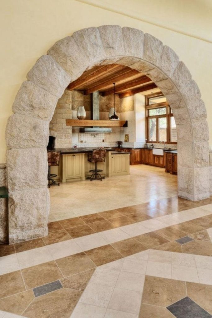 Old-world stone arch doorway design.