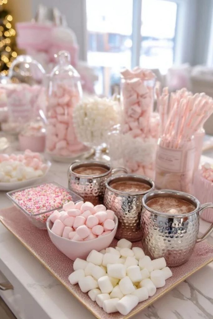 Pink Peppermint Hot Chocolate Bar Decor