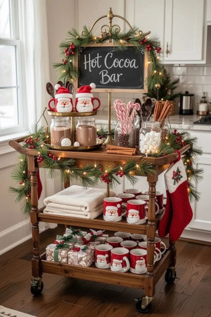 Reindeer Themed Christmas Hot Chocolate Bar
