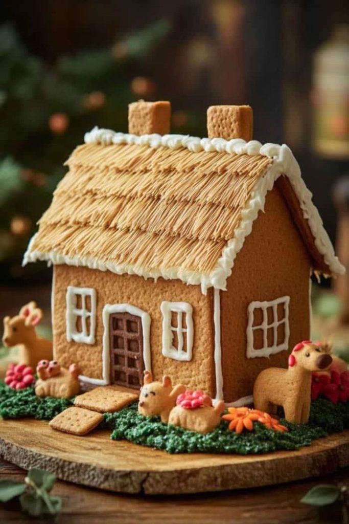 Rustic Farmhouse Style Gingerbread House