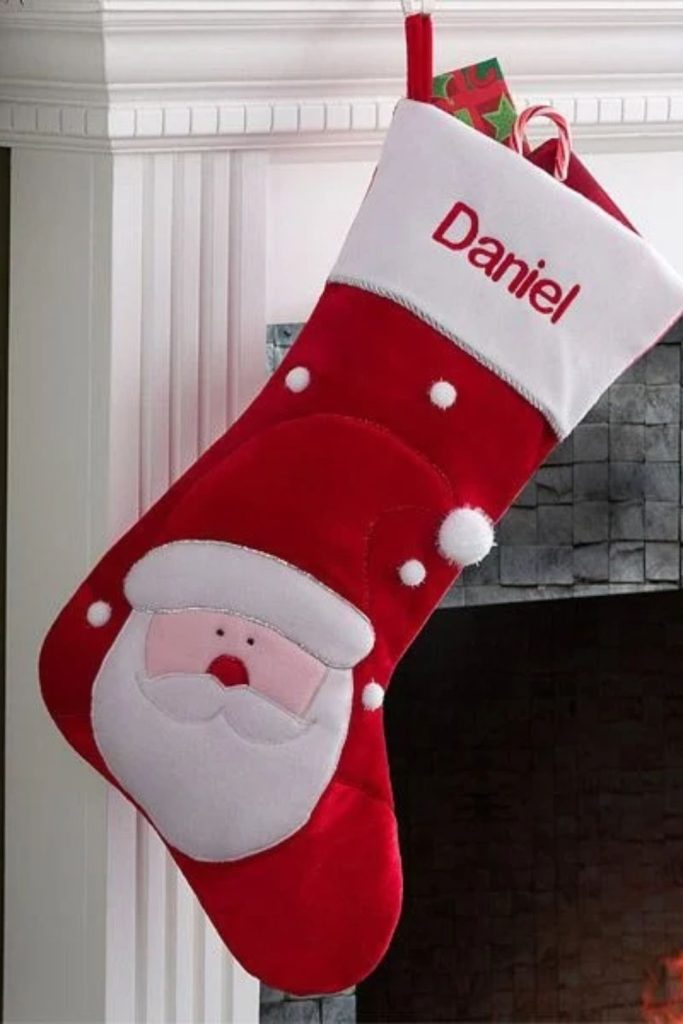 Santa suit red Christmas stockings