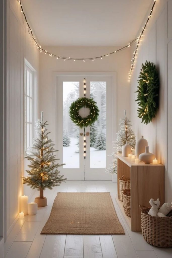 Scandinavian Minimalist Christmas Hallway Styling Ideas