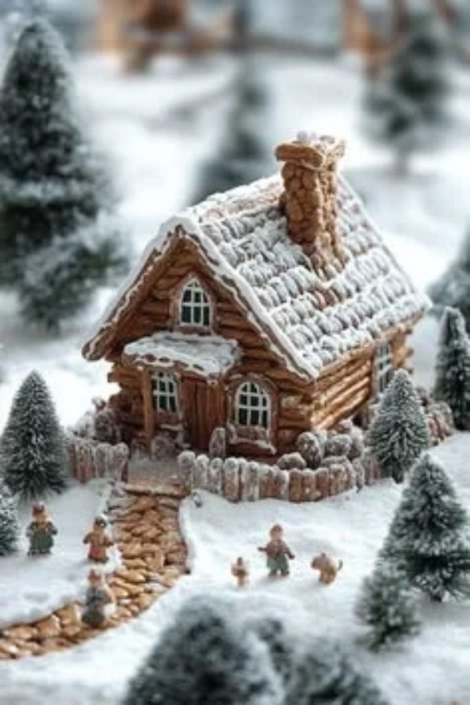 Snowy Alpine Chalet Gingerbread House