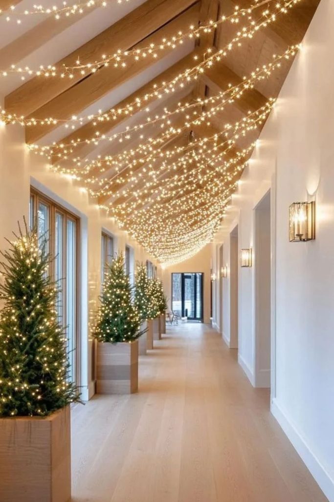 Twinkling Fairy Light Christmas Hallway Tunnel