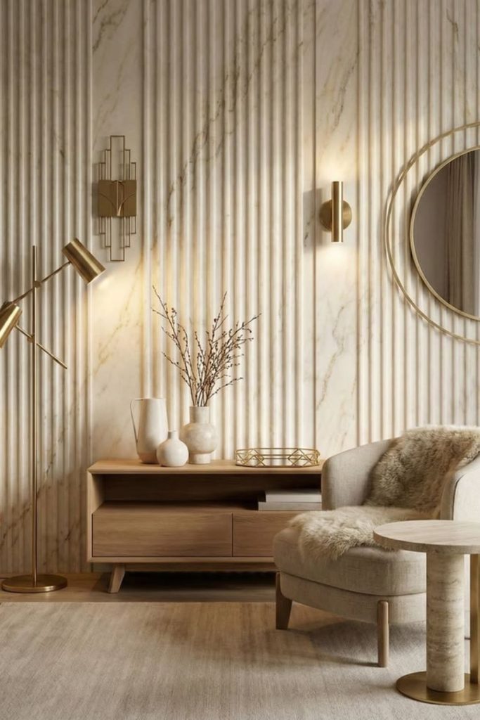 Two-tone fluted wall panel design