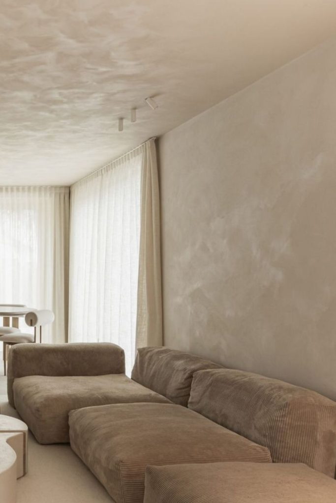 Vanilla silk smooth plaster wall
