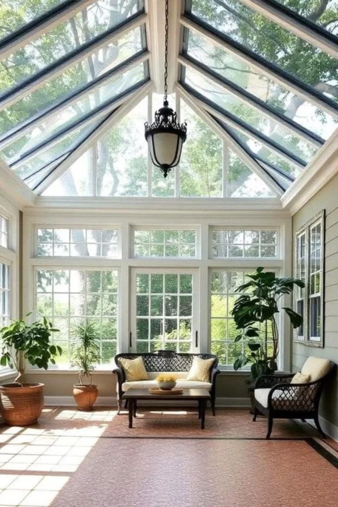 Victorian Glasshouse Orangery with Ornate Frames.