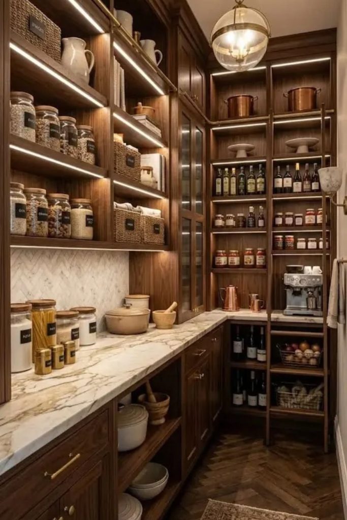 Vintage pantry with charming traditional details.